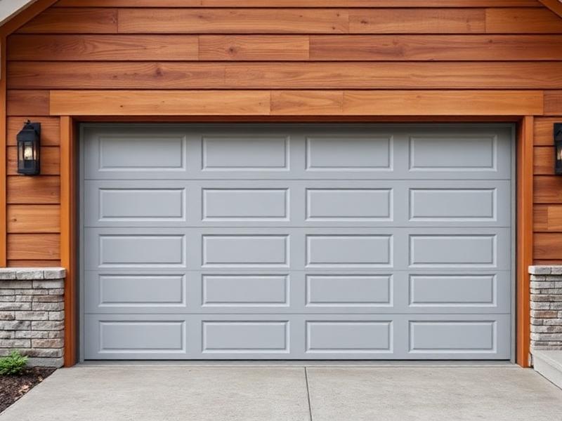 Insulated garage door panel cross-section showing energy-efficient construction
