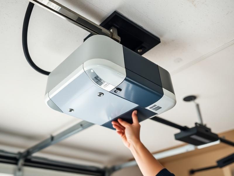 Professional garage door opener installation on ceiling in Millis home
