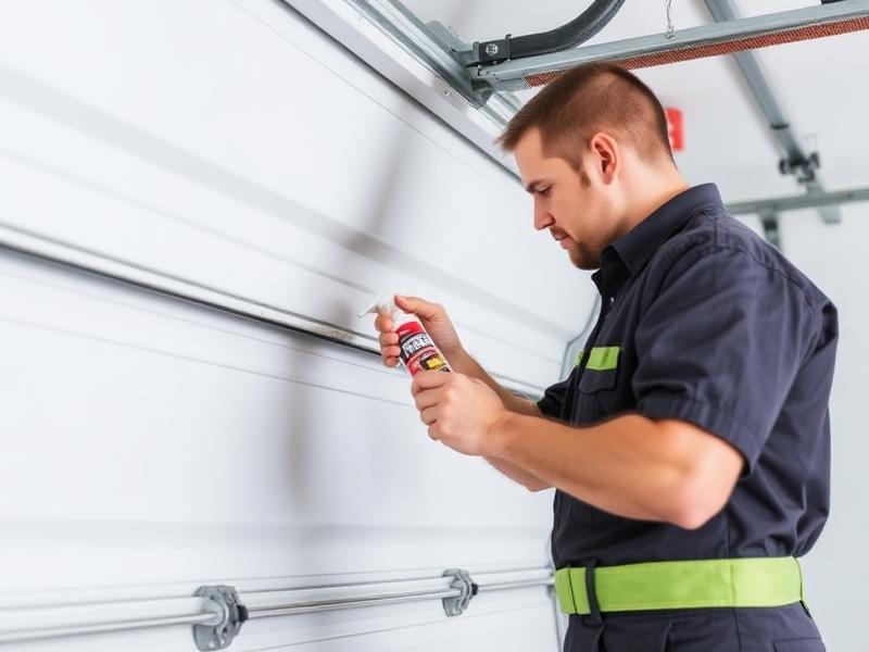 Garage door maintenance service with lubricant application