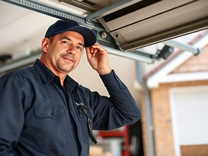 Garage Door Millis technician adjusting door track alignment with professional tools